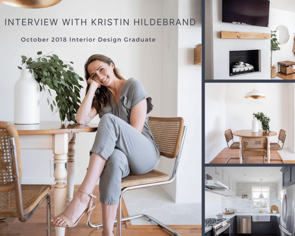 Kristin, a former professional athlete, now a successful interior designer, standing in a beautifully staged home.